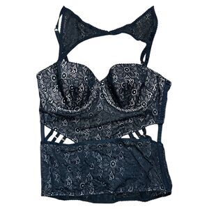 Victoria's Secret, Women's Corset, Black Light Pink & Rise Gold, Size 34C, Used